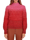 STAUD EVELYN WOMENS CABLE KNIT OMBRE MOCK TURTLENECK SWEATER