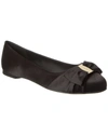 Ferragamo Vara Bowtie Ballet Flat Shoes In Black