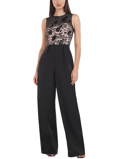 Js Collections Womens Floral Wide Leg Jumpsuit In Black
