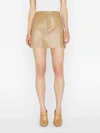 FRAME RECYCLED LEATHER SKIRT IN CAMEL