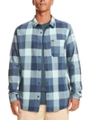 QUIKSILVER MOTHERFLY MENS FLANNEL CHECK PRINT BUTTON-DOWN SHIRT