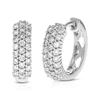 VIR JEWELS 1/2 CTTW ROUND CUT LAB GROWN DIAMOND HOOP EARRINGS IN .925 STERLING SILVER PRONG SET 1/2 INCH