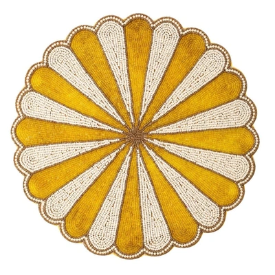 Tiramisu Beaded Placemat In Yellow