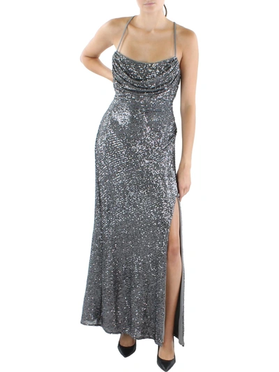 Nw Nightway Womens Sequined Maxi Evening Dress In Multi