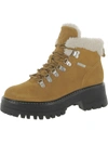 Calvin Klein Kristel Womens Faux Fur Lace-up Ankle Boots In Brown