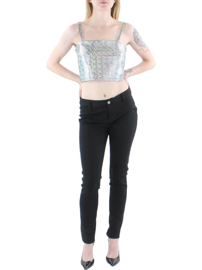 Fore Womens Disco Sleeveless Cropped In Silver