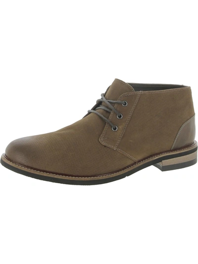 Dr. Scholl's Shoes Willing Mens Leather Ankle Chukka Boots In Brown
