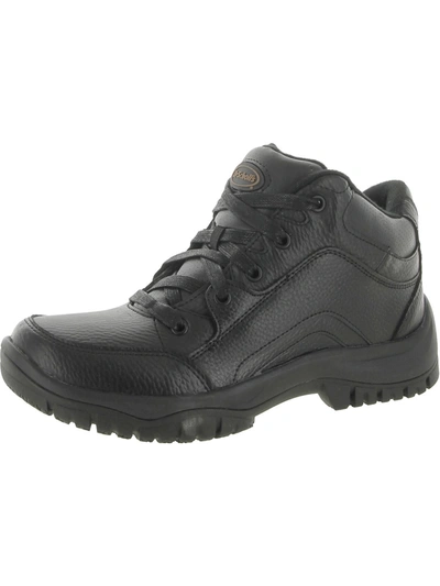 Dr. Scholl's Shoes Climber Mens Leather Slip-resistant Work And Safety Shoes In Grey