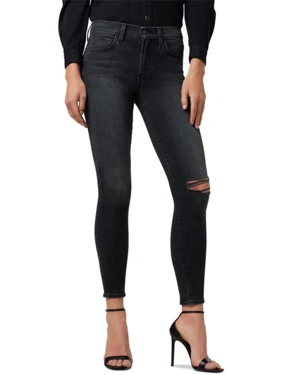 Joe's Womens Destroyed Mid Rise Skinny Jeans In Grey