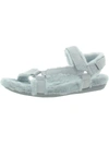 Vionic Viva Womens Faux Fur Casual Strap Sandals In Grey