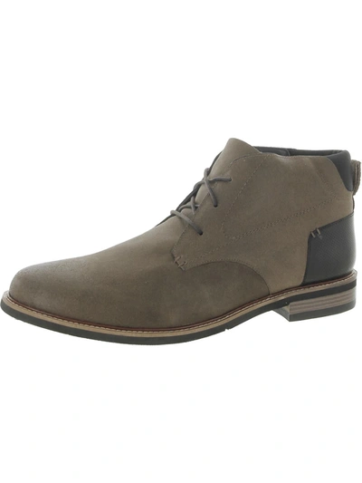 Dr. Scholl's Shoes Weekly Chkka Mens Leather Ankle Chukka Boots In Grey