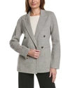 ELIE TAHARI NOTCH COLLAR DOUBLE-BREASTED WOOL COAT