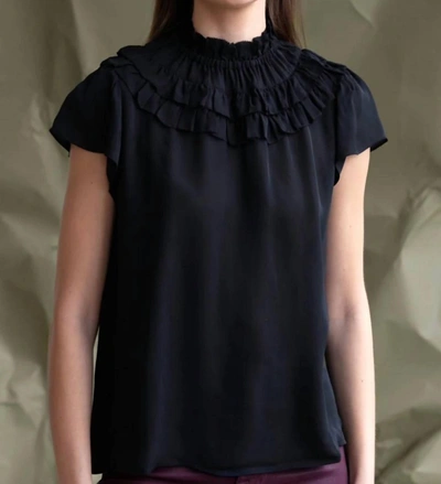 Go By Go Silk Go Brunch Date Top In Black