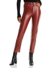 ANINE BING SONYA WOMENS FAUX LEATHER SLIM FIT CROPPED PANTS