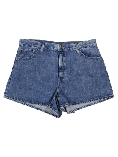 Levi's Plus Mom Womens Cotton High Waisted Denim Shorts In Blue