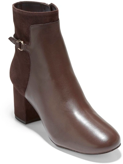 Cole Haan Amalie Womens Leather Ankle Booties In Brown