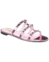 Valentino Rockstud Caged Leather Sandal In Pink