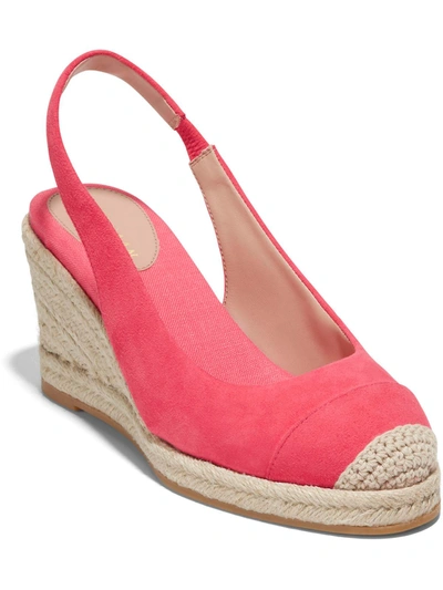 Cole Haan Womens Suede Ankle Strap Slingback Sandals In Pink