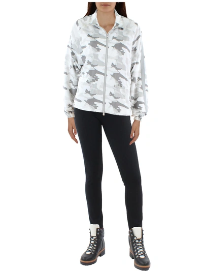 Blanc Noir Womens Camouflage Short Soft Shell Jacket In White