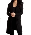 FRENCH KYSS SUPERSOFT HOODED DUSTER IN BLACK
