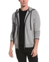 QI CASHMERE COLORBLOCKED CASHMERE HOODIE