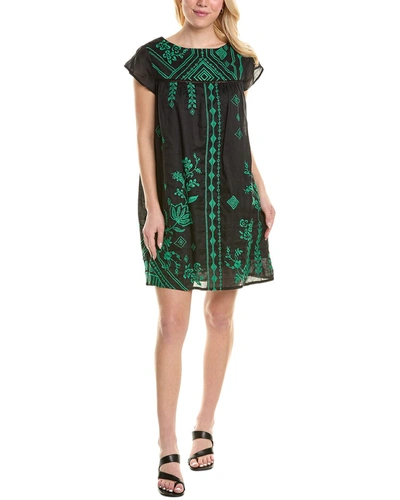 Johnny Was Willow Petal Sleeve Tunic Shift Dress In Black