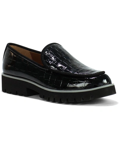 Donald Pliner Eclipse Crocco Patent Loafer In Black