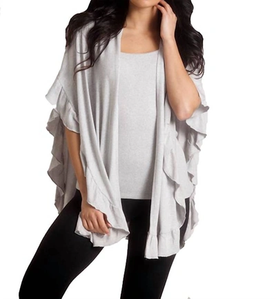 French Kyss Supersoft Ruffle Wrap In Slate In Grey