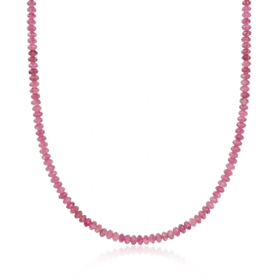 ROSS-SIMONS PINK TOURMALINE BEAD NECKLACE WITH 14KT YELLOW GOLD MAGNETIC CLASP