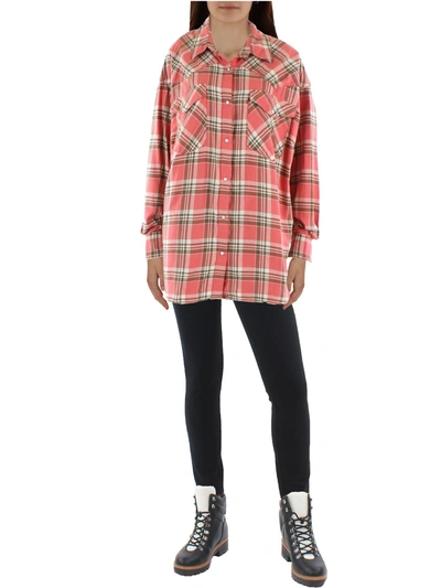 LEVI'S PLUS WOMENS COTTON WESTERN BUTTON-DOWN TOP