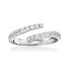 Ross-simons Diamond Bypass Ring In Sterling Silver In White
