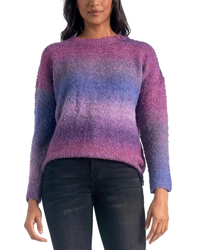 Elan Kimberly Space Dye Sweater In Multi - Blue