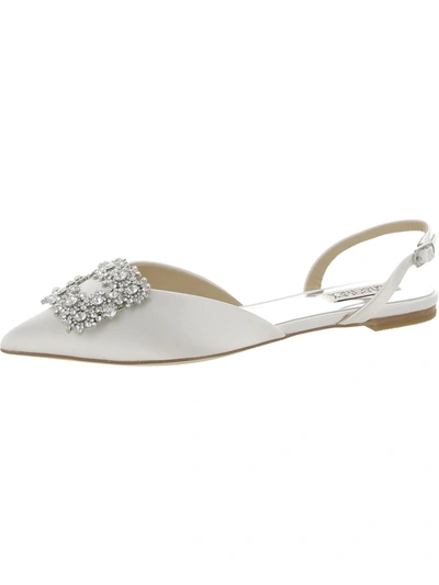 Badgley Mischka Saga Womens Satin Pointed Toe Slingbacks In Multi