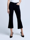 L Agence Kendra High-rise Crop Flare Jeans In Black