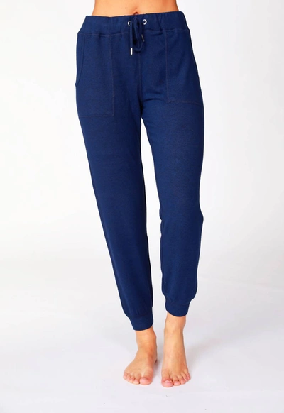 French Kyss Soft Stretch Drawstring Jogger In Navy In Blue