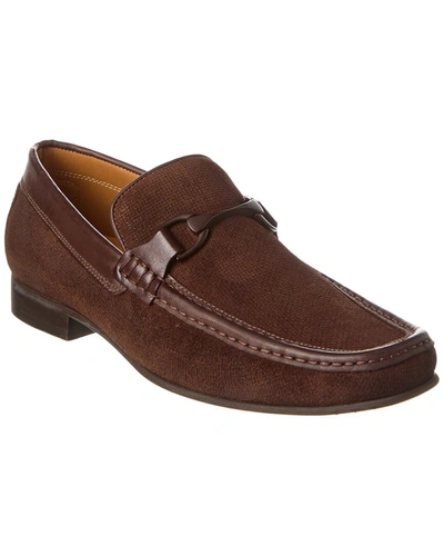 Donald Pliner Dannie Leather-trim Loafer In Brown