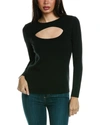 CAROLINA HERRERA CUTOUT SCOOP NECK WOOL SWEATER