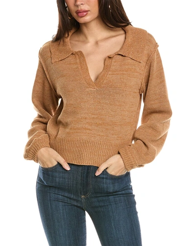 Harper Collared Sweater In Brown