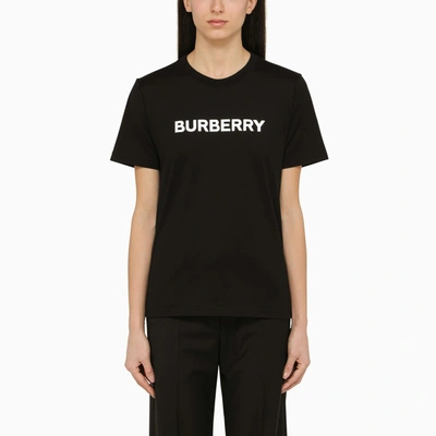 BURBERRY BURBERRY | BLACK CREW-NECK T-SHIRT WITH LOGO