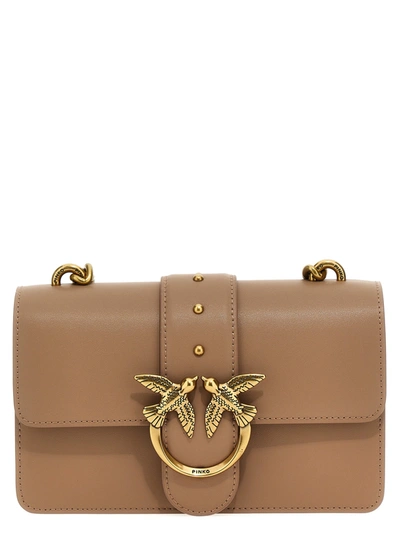 Pinko Love One Classic Crossbody Bags Beige In Brown
