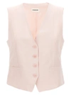 P.A.R.O.S.H SINGLE-BREASTED VEST GILET PINK