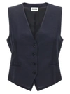P.A.R.O.S.H SINGLE-BREASTED VEST GILET BLUE