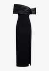 Solace London Alexis Off-shoulder Gown In Black