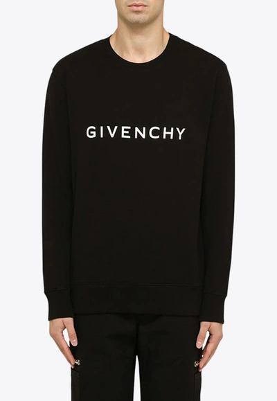 Givenchy Archetype Logo Embroidered Sweatshirt In Black
