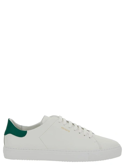 AXEL ARIGATO 'CLEAN 90' WHITE LOW TOP SNEAKERS WITH LAMINATED LOGO IN LEATHER MAN