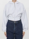 Alexander Wang Zip-up Cropped Hoodie In White