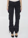 Attico Essie Flared Cargo Pants In Black