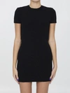 Alexander Wang Logo Jacquard Short Sleeve Body-con Minidress In Black