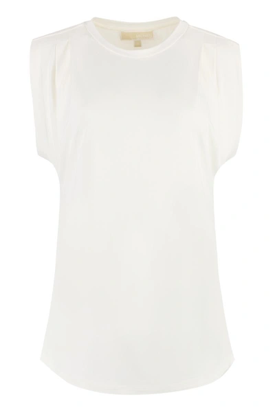 Michael Michael Kors Sleeveless T-shirt In Ivory White
