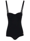 Dolce & Gabbana Balconette One-piece Swimsuit In Black